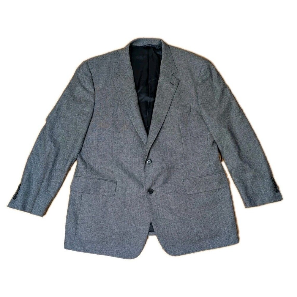 Brooks Brothers Blazer 46R Gray Birdseye 100% Wool Made in Italy Sport Coat
